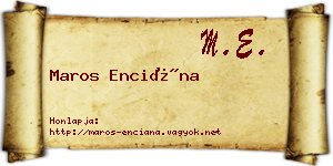 Maros Enciána névjegykártya